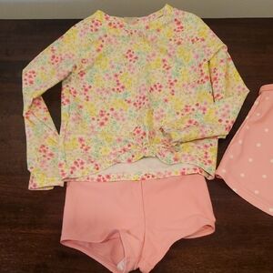 3 Piece Toddler Girl 3T Swimsuit Set
